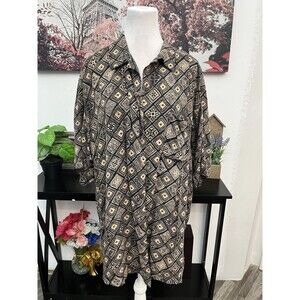 Caribbean Joe mens shirt  Plus 2XL Collared Button Down Short Sleeve